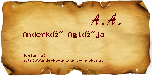 Anderkó Aglája névjegykártya